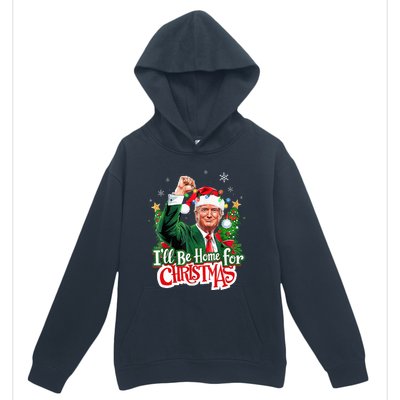 ILl Be Home For Christmas Funny Trump Santa 2024 Urban Pullover Hoodie