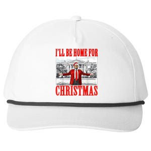 Ill Be Home For Christmas Santa Funny Trump Xmas Pajamas Snapback Five-Panel Rope Hat