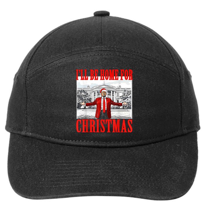 Ill Be Home For Christmas Santa Funny Trump Xmas Pajamas 7-Panel Snapback Hat