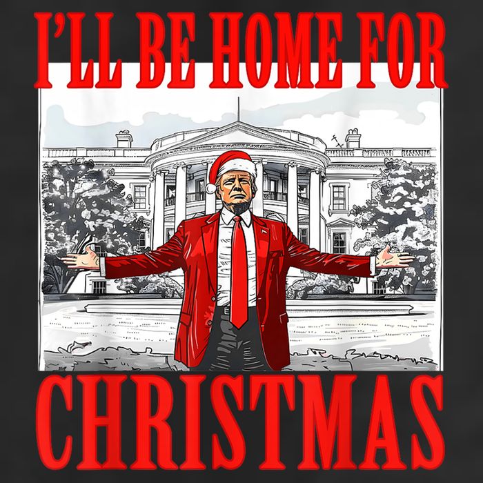 Ill Be Home For Christmas Santa Funny Trump Xmas Pajamas Beanie
