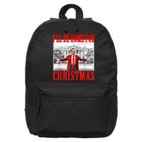 Ill Be Home For Christmas Santa Funny Trump Xmas Pajamas 16 in Basic Backpack