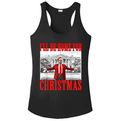 Ill Be Home For Christmas Santa Funny Trump Xmas Pajamas Ladies PosiCharge Competitor Racerback Tank