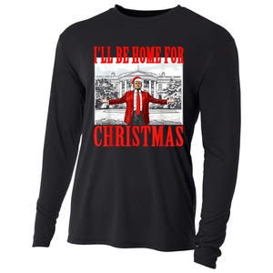 Ill Be Home For Christmas Santa Funny Trump Xmas Pajamas Cooling Performance Long Sleeve Crew