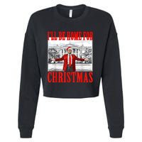 Ill Be Home For Christmas Santa Funny Trump Xmas Pajamas Cropped Pullover Crew