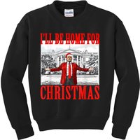 Ill Be Home For Christmas Santa Funny Trump Xmas Pajamas Kids Sweatshirt