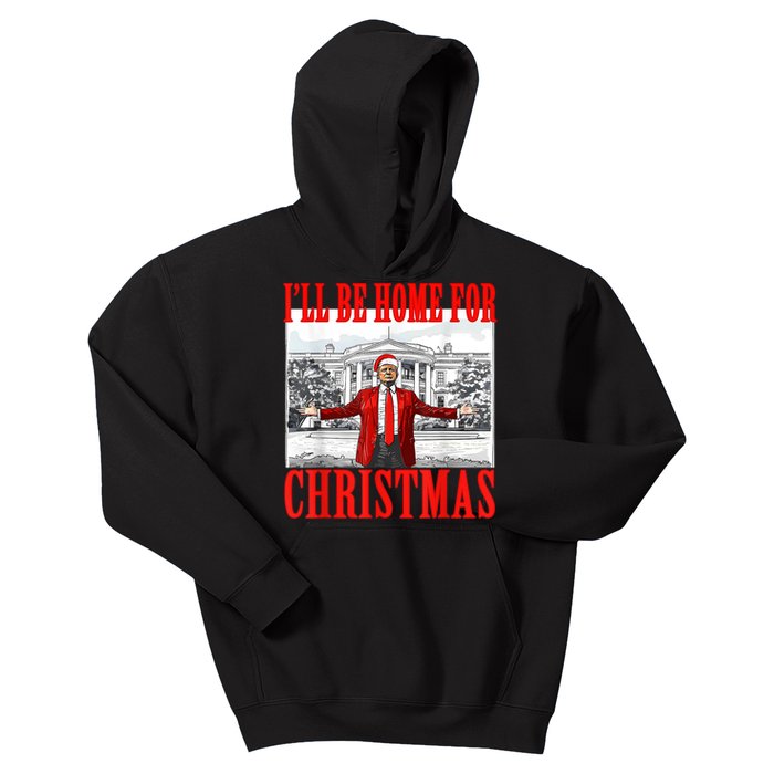 Ill Be Home For Christmas Santa Funny Trump Xmas Pajamas Kids Hoodie