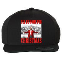 Ill Be Home For Christmas Santa Funny Trump Xmas Pajamas Wool Snapback Cap