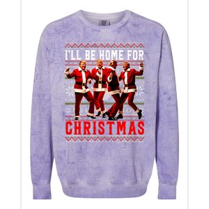 ILl Be Home For Christmas Santa Trump Ugly Christmas Colorblast Crewneck Sweatshirt