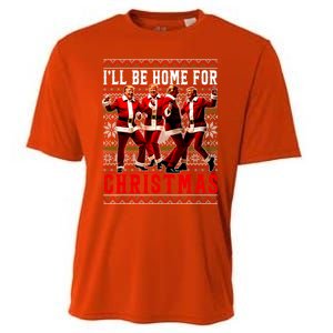 ILl Be Home For Christmas Santa Trump Ugly Christmas Cooling Performance Crew T-Shirt