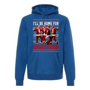 ILl Be Home For Christmas Santa Trump Ugly Christmas Premium Hoodie