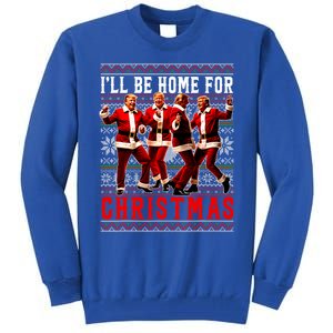 ILl Be Home For Christmas Santa Trump Ugly Christmas Tall Sweatshirt