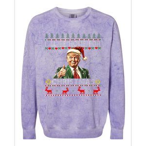 ILl Be Home For Christmas Funny Santa Claus Trump 2024 Colorblast Crewneck Sweatshirt