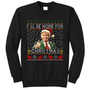 ILl Be Home For Christmas Funny Santa Claus Trump 2024 Sweatshirt