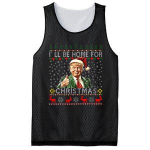 ILl Be Home For Christmas Funny Santa Claus Trump 2024 Mesh Reversible Basketball Jersey Tank