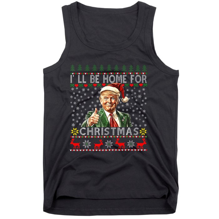 ILl Be Home For Christmas Funny Santa Claus Trump 2024 Tank Top