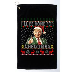 ILl Be Home For Christmas Funny Santa Claus Trump 2024 Platinum Collection Golf Towel