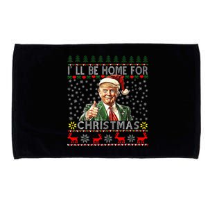 ILl Be Home For Christmas Funny Santa Claus Trump 2024 Microfiber Hand Towel