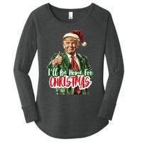 ILl Be Home For Christmas Santa Trump Xmas Pajamas Funny Women's Perfect Tri Tunic Long Sleeve Shirt