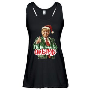 ILl Be Home For Christmas Santa Trump Xmas Pajamas Funny Ladies Essential Flowy Tank