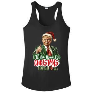 ILl Be Home For Christmas Santa Trump Xmas Pajamas Funny Ladies PosiCharge Competitor Racerback Tank