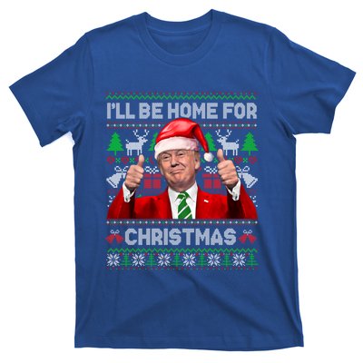 ILl Be Home For Christmas Santa Donald Trump Pajamas Xmas Cute Gift T-Shirt