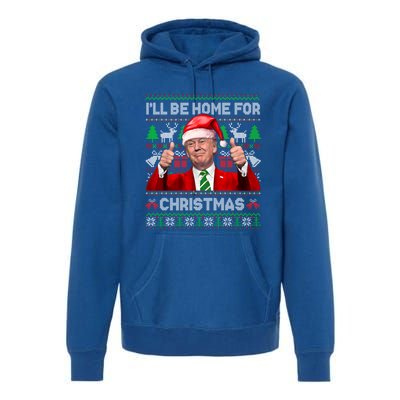 ILl Be Home For Christmas Santa Donald Trump Pajamas Xmas Cute Gift Premium Hoodie