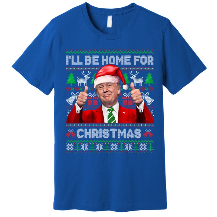 ILl Be Home For Christmas Santa Donald Trump Pajamas Xmas Cute Gift Premium T-Shirt