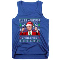 ILl Be Home For Christmas Santa Donald Trump Pajamas Xmas Cute Gift Tank Top