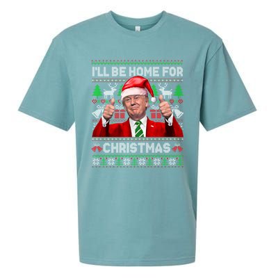 ILl Be Home For Christmas Santa Donald Trump Pajamas Xmas Cute Gift Sueded Cloud Jersey T-Shirt