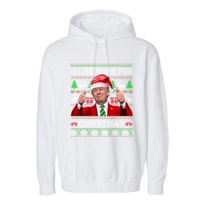 ILl Be Home For Christmas Santa Donald Trump Pajamas Xmas Cute Gift Garment-Dyed Fleece Hoodie