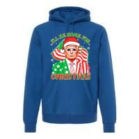 ILl Be Home For Christmas Pajamas Xmas Funny Donald Trump Funny Gift Premium Hoodie