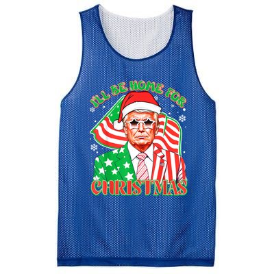 ILl Be Home For Christmas Pajamas Xmas Funny Donald Trump Funny Gift Mesh Reversible Basketball Jersey Tank