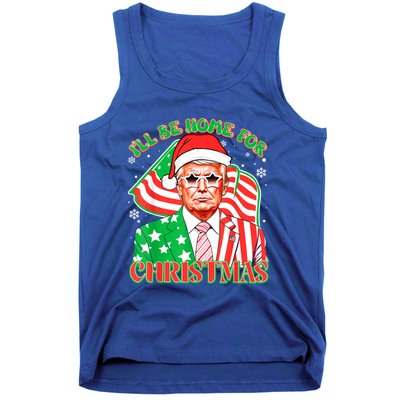 ILl Be Home For Christmas Pajamas Xmas Funny Donald Trump Funny Gift Tank Top