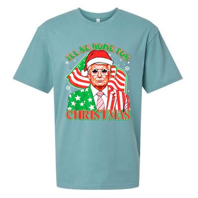 ILl Be Home For Christmas Pajamas Xmas Funny Donald Trump Funny Gift Sueded Cloud Jersey T-Shirt