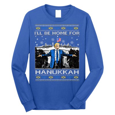 ILl Be Home For Hanukkah Trump Christmas Ugly Long Sleeve Shirt