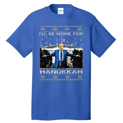 ILl Be Home For Hanukkah Trump Christmas Ugly Tall T-Shirt