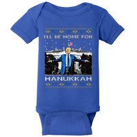 ILl Be Home For Hanukkah Trump Christmas Ugly Baby Bodysuit