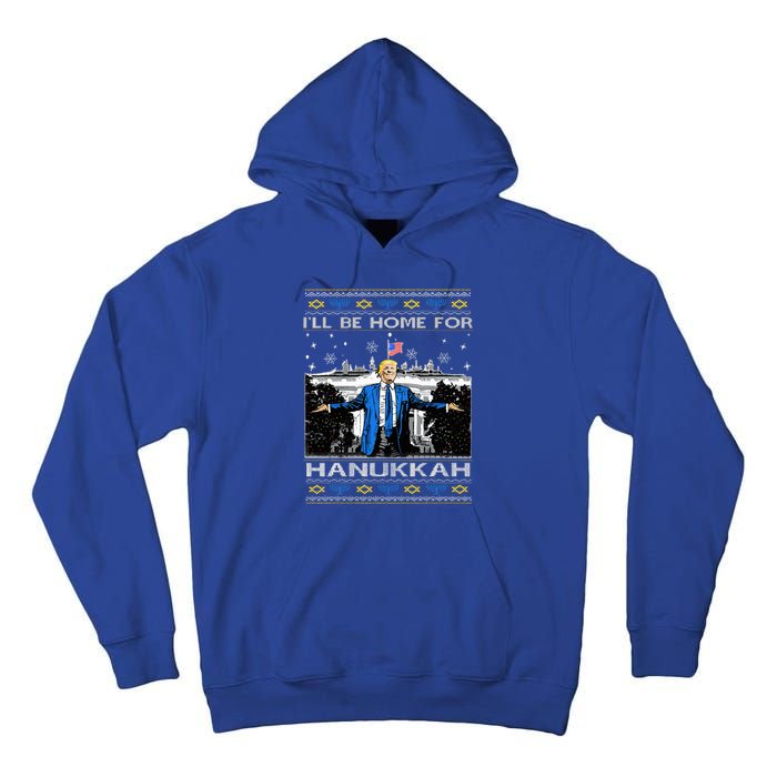 ILl Be Home For Hanukkah Trump Christmas Ugly Tall Hoodie