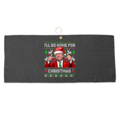 ILl Be Home For Christmas Santa Donald Trump Pajamas Xmas Gift Large Microfiber Waffle Golf Towel