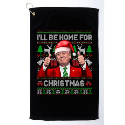 ILl Be Home For Christmas Santa Donald Trump Pajamas Xmas Gift Platinum Collection Golf Towel