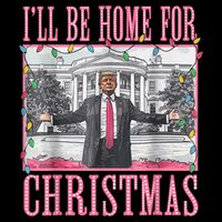 Ill Be Home For Christmas Santa Funny Trump Xmas Pajamas Drawstring Bag