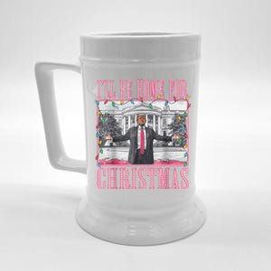 Ill Be Home For Christmas Santa Funny Trump Xmas Pajamas Beer Stein