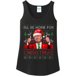 ILl Be Home For Christmas Santa Trump Xmas Pajamas Funny Ladies Essential Tank