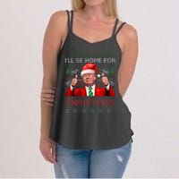 ILl Be Home For Christmas Santa Trump Xmas Pajamas Funny Women's Strappy Tank