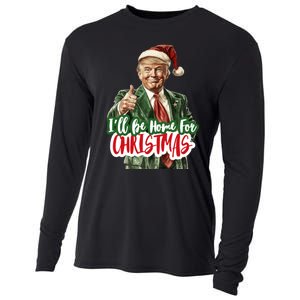 ILl Be Home For Christmas Funny Santa Claus Trump 2024 Cooling Performance Long Sleeve Crew