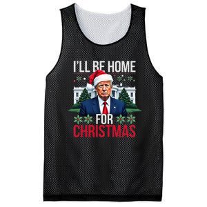 ILl Be Home For Christmas Santa Claus Trump 2024 Funny Mesh Reversible Basketball Jersey Tank