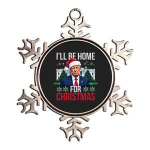 ILl Be Home For Christmas Santa Claus Trump 2024 Funny Metallic Star Ornament