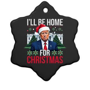 ILl Be Home For Christmas Santa Claus Trump 2024 Funny Ceramic Star Ornament