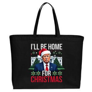 ILl Be Home For Christmas Santa Claus Trump 2024 Funny Cotton Canvas Jumbo Tote