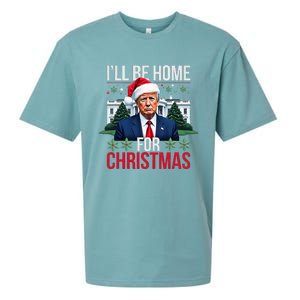 ILl Be Home For Christmas Santa Claus Trump 2024 Funny Sueded Cloud Jersey T-Shirt